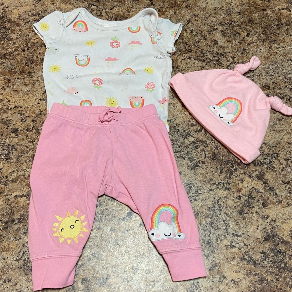 Rainbow and sunshine outfit for baby girl  🌈